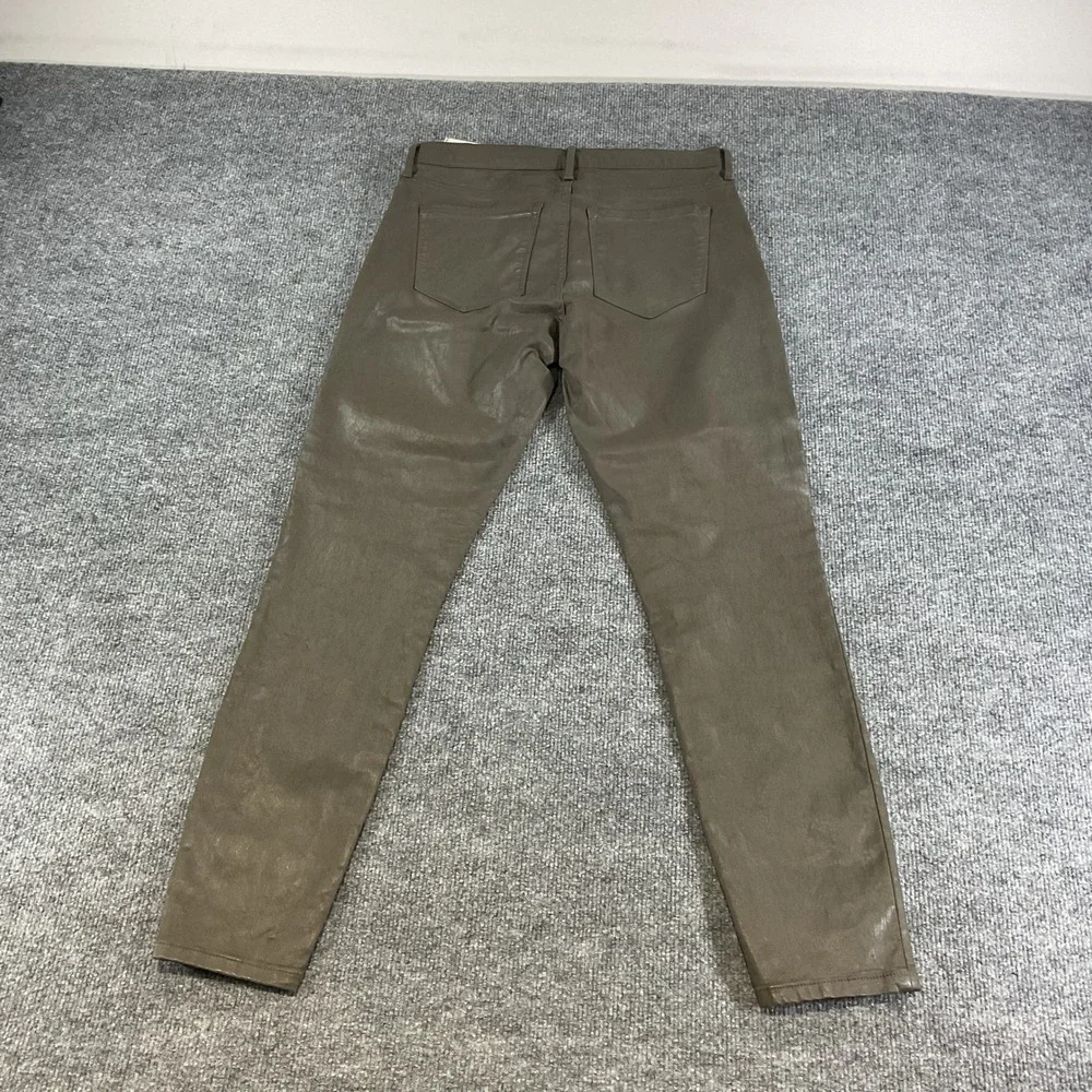 Banana Republic Womens 28 Skinny Pants Brown Coated Stretch Casual Jeans New